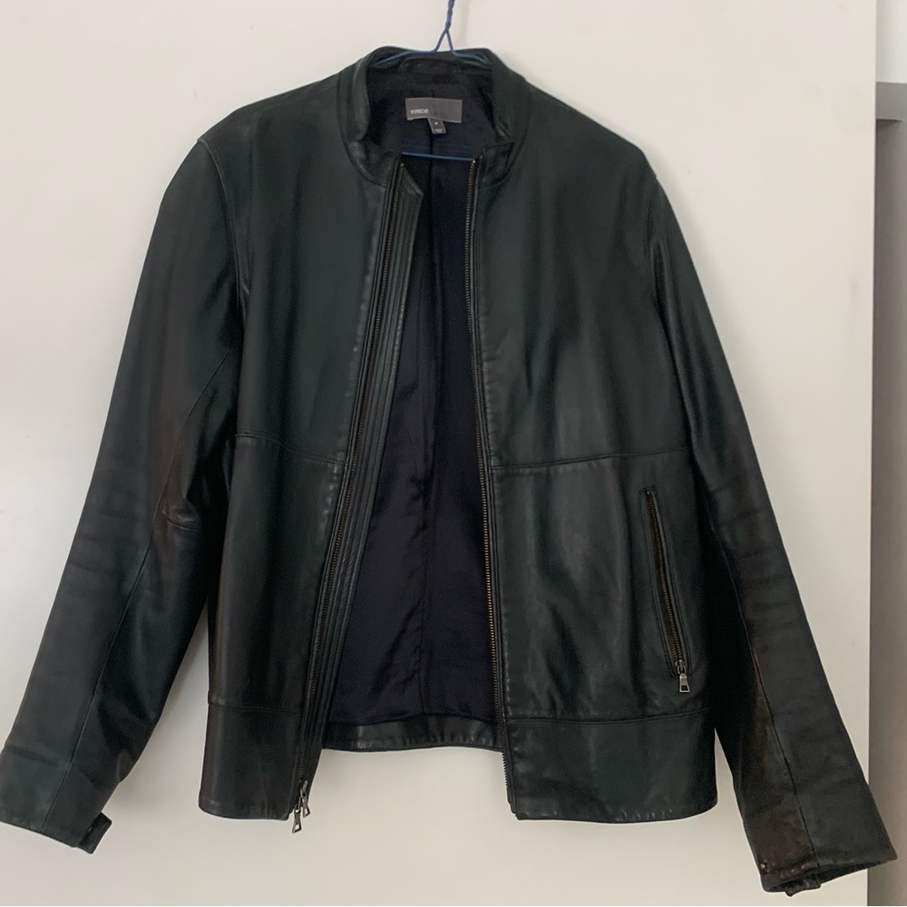 Vince 100% lamb leather jacket.